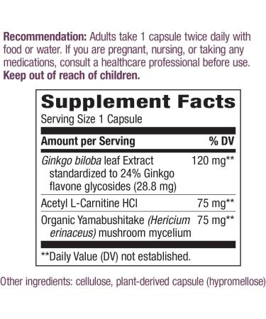 Nature's Way Cognitive Focus Premium Blend with Gingko, Lion's Mane & Acetyl L-Carnitine 30 Capsules - Supports Memory and Concentration - Buy Online on GoSupps.com