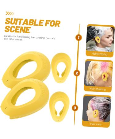 Mobestech Ear Covers 2 Pairs Heat Protection Hair Dyeing Supplies Hair Dyeing Accessories Hair Coloring Products Ear Men and Women Silica Gel Hairdressing Ear Cover Yellow 7.5x5cm - Buy Online on GoSupps.com