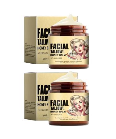 Gcroet 2Pcs Whipped Tallow and Honey Balm 120g Beef Tallow Moisturizer for Face and Body Sensitive Skin Cream with Vitamin E Fragrance Free.