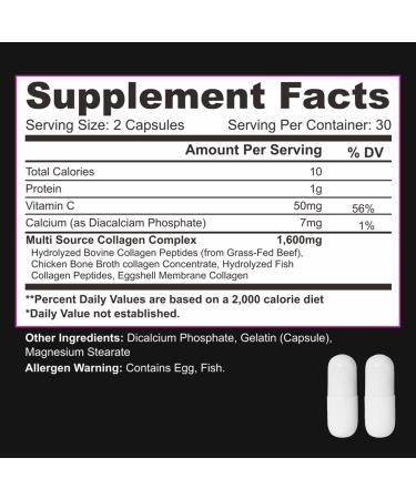 Mova Wellness Multi Collagen Capsules with Vitamin C & Hyaluronic Acid - Types I II III V & X - 60 Capsules - Buy Online on GoSupps.com