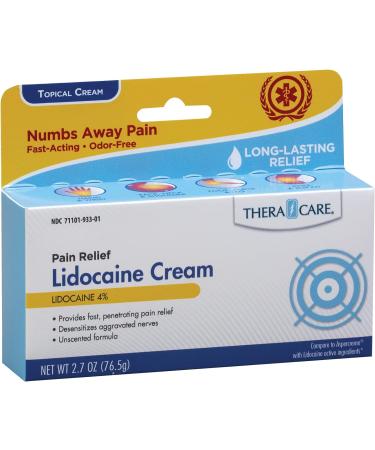 Thera Care Maximum Strength Lidocaine Cream - Long-Lasting Pain Relief - Non-Greasy Formula - 2.7 Oz - Buy Online on GoSupps.com