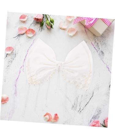 FOMIYES Girls Hair Accessories Pearl Hair Clip Wedding Hair Clip Girl Bows Hair Decoration Back Hair Bow Hair Bow Clip Hair Clips Decorate Headgear Hairpin Button Metal Delicate White Miss - Buy Online on GoSupps.com