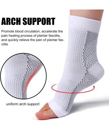 4 Pairs Neuropathy Socks Compression Socks for Women & Men Ankle Support Brace Plantar Fasciitis Socks for Sprained Ankle Pain Relief 2-4.5 Black&White - Buy Online on GoSupps.com