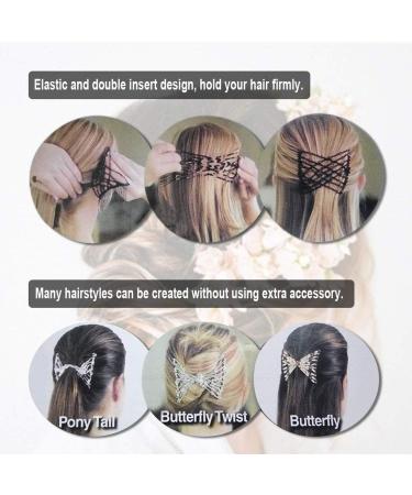 Magic Hair Clip - JUYOO 2Pcs Magic Beads Hair Accessories for DIY Hair Styling - Black Hair Tool for Effortless Hair Comb & Clip - Buy Online on GoSupps.com