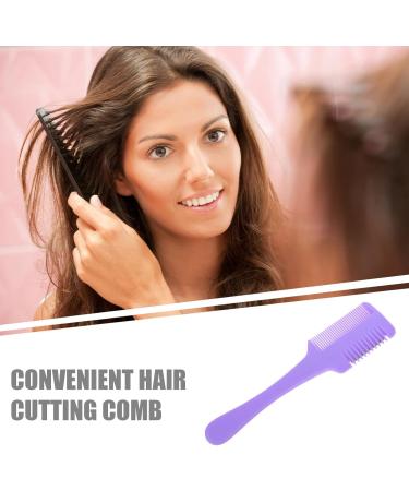 WOONEKY 2Piece Hair Cutting Comb DoubleSided Hair Thinning Razor Comb Styling Scissors Split End Trimmer for Thin and Thick Trimming Purple - Buy Online on GoSupps.com