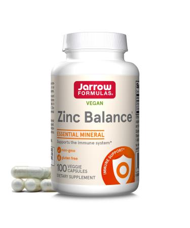 Jarrow Formulas Methyl B-12 5000mcg Cellular Energy Chewables and Zinc Balance Immune Support Capsules Bundle