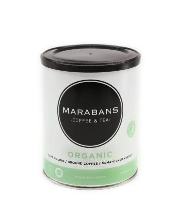 Marabans Coffee & Tea Marabans ground organic coffee 250 g jar 100% natural roasted coffee.