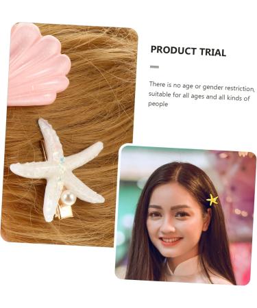 MAGICLULU 4 Pairs Starfish Shell Hair Clip Hairpin Headdress Party Hairpin Acrylic Hairpin Hair Clip Headwear Shell Hairpin Hairpin Shell Barrette Hairpin Accessories - Buy Online on GoSupps.com