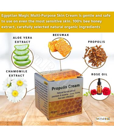 Bee Propolis Herbal Cream with Bee Wax & Aloe Vera - Natural Soothing Skin Care for Body, Face, and Hands (2.11 oz / 60 gm) - Buy Online on GoSupps.com