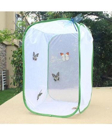Kisbeibi Translucent Insect Cage Net Butterfly Habitat Cage Plant Greenhouse Tent Foldable Protective Cage Butterfly Garden (Size: M 15.74 x 15.74 x 23.62 inches) m 15.74x15.74x23.62 zoll
