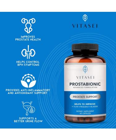 VITASEI Prostabionic Prostate Dietary Supplements - Saw Palmetto, Quercetin & Pygeum | Promotes Restful Sleep, Better Bladder Health | 60 Capsules x3 - Buy Online on GoSupps.com
