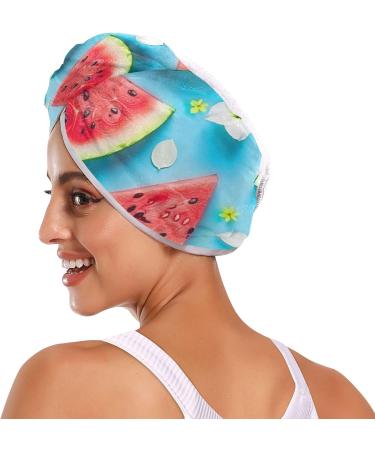 Watermelon Flower Hair Towel 2 Pack - Super Absorbent Quick Dry Hair Turbans for Women & Girls - Buy Online on GoSupps.com