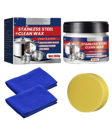 Stainless Steel Clean Wax Magical Nano-Technology Stainless Steel Cleaning Paste-Surface Safe No Residue Stainless Steel Cleaner and Polish for Appliances (1 Pc)