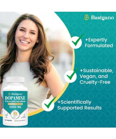 Natural Dopamine Supplement - Boost Energy Focus & Mood | Non-GMO Gluten-Free - 90 Tablets - Buy Online on GoSupps.com