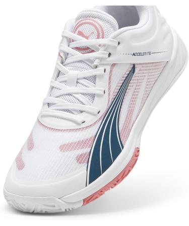 PUMA Unisex Accelerate Turbo W+ Indoor Court Shoe 39 EU - Puma White Ocean Tropic Passionfruit | Shop Internationally - Buy Online on GoSupps.com