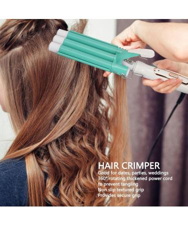 Buy Triple Barrel Ceramics Hair Iron Crimper - Green S | 100-240V (US Plug) | Perfect for Home Hair Salon - Buy Online on GoSupps.com