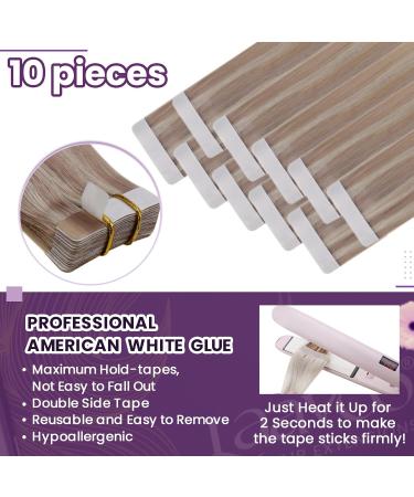 Buy Laavoo Invisible Tape In Extensions - Real Hair Blonde Highlights 55cm Ash Blonde 10pcs - Smooth & Lightweight - Buy Online on GoSupps.com