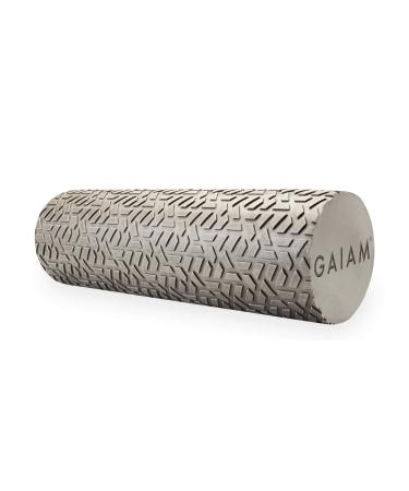 Gaiam Restore Muscle Massage Therapy Foam Rollers (18 Inch & 36 Inch) 18" Roller Textured (Grey)