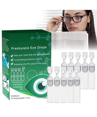 Optivipro Presbyopia Eye Drops Vision Recovery Eye Drops Comprehensive Eye Care Drops Dry Eye Drops Relieve Eye Fatigue for Eye Care (10Pcs * 0.7ml)