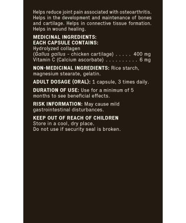 Hydrolyzed Collagen Peptide Supplement Tablets with Vitamine C for Men and Women - 100 Collagen Capsules - Joint pain supplement - Helps maintenance of bones and cartilage - Buy Online on GoSupps.com