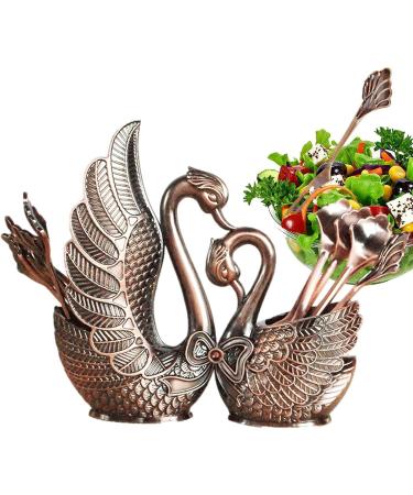 Exquisite Silverware Holder & Swan Spoon Holder | 13 Sets Red Antiquity Cutlery Accessories for Weddings Parties & Daily Use - Buy Online on GoSupps.com