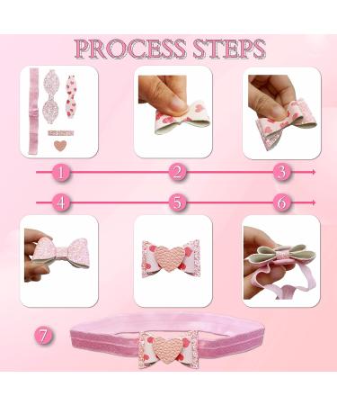 AOUXSEEM 24-Piece Bows Headbands Making Kit for Beginners - DIY Fashionable Hair Accessories with Glitter Printed PU Leather Pieces and Elastic Headbands - Buy Online on GoSupps.com