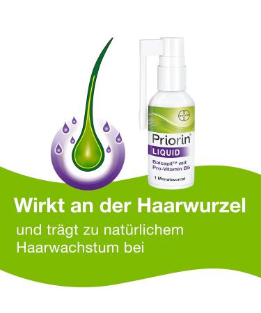 Prioress Liquid for Hair Loss - Herbal Formula with Vitamin B5 & Baicapil - Full Hair in 12 Weeks - 50 ml (1 Pack) - International Shipping Available - Buy Online on GoSupps.com