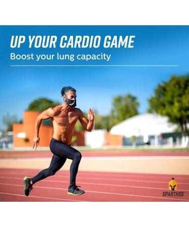 Sparthos Training Mask - 16 Levels for Gym, Cardio & Endurance Training - Midnight Black - Buy Online on GoSupps.com