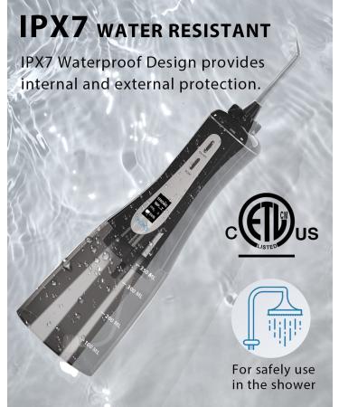 MySmile Cordless Dental Flosser - Portable Oral Irrigator, 5 Modes, 8 Tips, OLED Display, 350ML Tank - Home & Travel Use (Black) - Buy Online on GoSupps.com