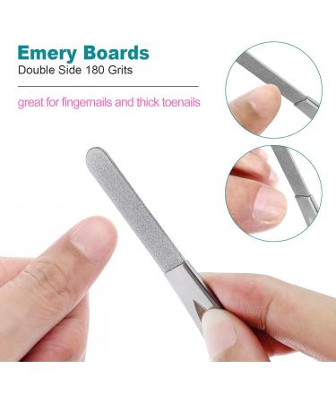 VOGARB Nail File with Case Double Sided 180 Diamond Grits Emery Boards with Work Well Glass Nail Filer Set Anti-Slip Handle for Natural Nails/Thick Toenails (1 PACK-3P(S)) - Buy Online on GoSupps.com