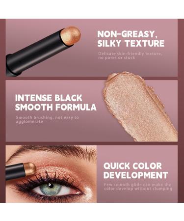  TocaFeank Creamy Eyeshadow Stick Light Eye Makeup Pen - 6 Shades Resistant Soft Texture for Weddings Parties Fancy Dress Travel - Buy Online on GoSupps.com