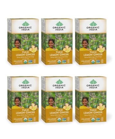 Organic India Tulsi Tea Lemon Ginger Caffeine-Free 18 Infusion Bags 1.27 oz (36 g)