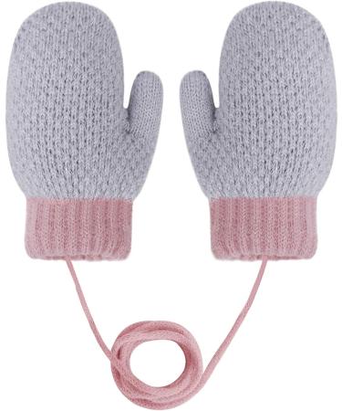 IPENNY Toddler Magic Stretch Mittens | Plush Lined Winter Gloves for Baby Boys Girls | Warm Full Finger Ski Gloves for Cold Weather | Size L-grey 12*7cm | Ages 0-3Y - Buy Online on GoSupps.com