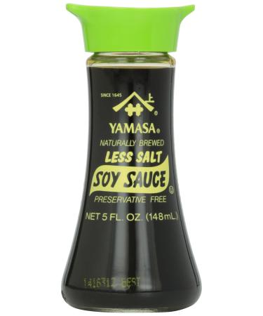 Yamasa Soy Sauce Naturally Brewed Less Salt Low Sodium Preservative Free in Glass Dispenser 5 fl oz (Pack of 1)