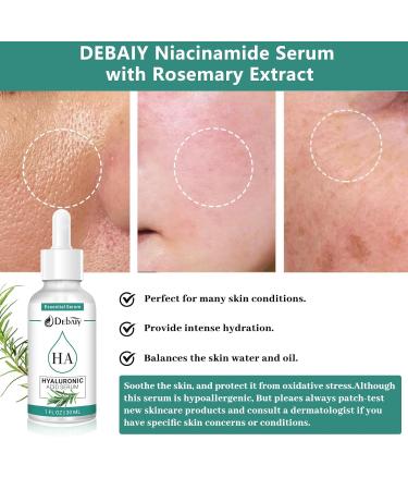 Revitalizing Hyaluronic Acid Serum (3 Pack) with Rosemary Extract - Hydrating & Anti-Aging Formula | 1fl.oz (30ml) Each - International Shipping Available - Buy Online on GoSupps.com