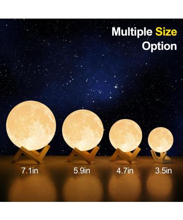 Balkwan 3D Moon Lamp - Dimmable USB Touch Lamp for Kids & Lovers | Ideal Birthday & Bedroom Romantic Gift (4.7 inch) - Buy Online on GoSupps.com