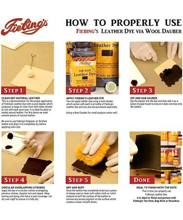 Fiebing's Leather Dye - Alcohol Based Permanent Leather Dye - 4 oz 4 Fl OZ Black - Buy Online on GoSupps.com