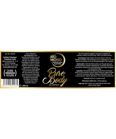 Organic Pure Body Oil - 100% Natural Skin Moisturizer - Skin Tightening & Care | Biomond 200ml - Buy Online on GoSupps.com