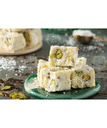 Authentic Turkish Delight with Gift Box- Luxury Exotic Flavours Handcrafted in Turkey Vegan & Gluten-Free Turkish Delight with Saffron and Pistachio-Covered Coconut 200g - Buy Online on GoSupps.com