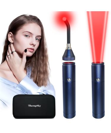 TherapSky Red Light Therapy Device, Cold Sore Canker Sore Fever Blister Treatment Healing Pain Relief for Lips, Infrared Light Therapy Wand for Mouth Nose Ear Knee Feet Hands Joint Muscle Ankle Dogs