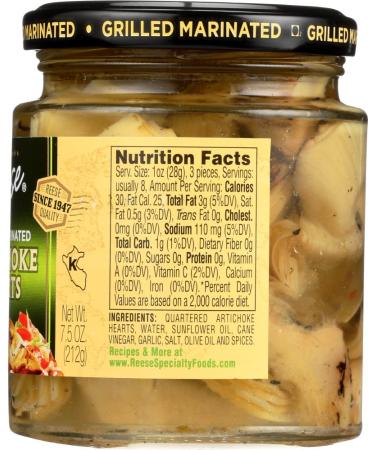 Reese Grilled Marinated Artichokes Hearts 7.5oz (Pack of 12) - Savory Grilled Artichoke Hearts - Buy Online on GoSupps.com