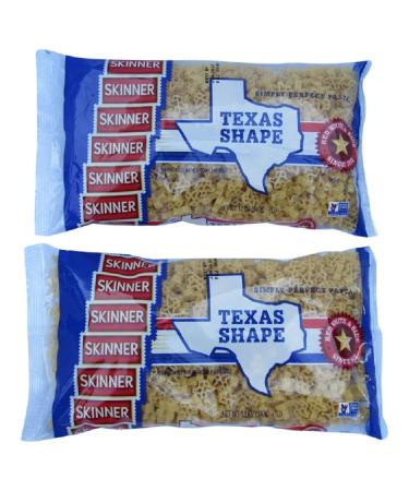 Skinner Texas Shaped Pasta, Non-GMO, Low Fat, Sodium Free, Cholesterol Free (2 Bags, 12 Oz Each - 24 Oz Total)