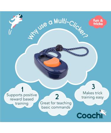 Coachi Multi-Clicker Dog Accessory with Adjustable Volume Control - Navy/Coral - Buy Online on GoSupps.com