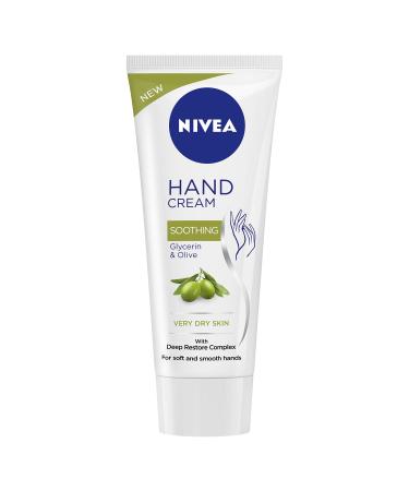 NIVEA HAND CREAM SOOTHING GLYCERIN & OLIVE FOR VERY DRY SKIN 75 GM