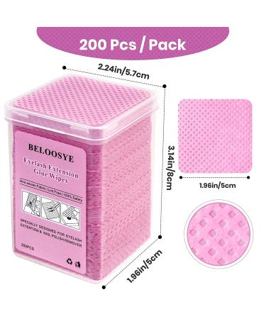 Lint Free Nail & Eyelash Glue Wipes 400 PCS - Super Absorbent Non-woven Fabric - Nail Polish Remover - Lash Extension & Nail Supplies - Pink, 200 Count x 2 - Buy Online on GoSupps.com