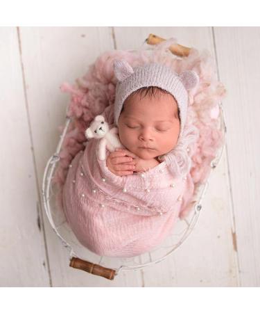 M&G House Newborn Photography Wrap | Handmade Pearl Decor Blanket for Baby Photo Props | 35.5 X 67 inch Outfit for Newborn Photo Shoots | Baby Photoshoot Props (Snow Powder) - Buy Online on GoSupps.com