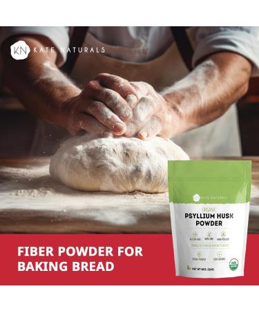 Kate Naturals Psyllium Husk Powder for Fiber Digestion & Baking Bread. Mixes Easily with Juice & Smoothies (8oz Organic Gluten Free Fine Ground) 8 Ounce (Pack of 1) - Buy Online on GoSupps.com