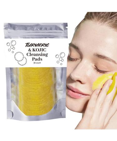Turmeric Cleansing Pads For Face | 40 Turmeric kojic aci-d Cleansing Pads For Face | Turmeric exfolia-ting Foaming Pads kojic aci-d And Turmeric Cleansing Pads for Face Deep Cleansing