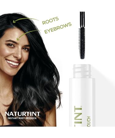 Naturtint | Temporary Touch-Up for Grey Hair & Roots | Convenient & Comfortable Brush | 98.5% Natural Ingredients | Black Color | 10ml - Buy Online on GoSupps.com