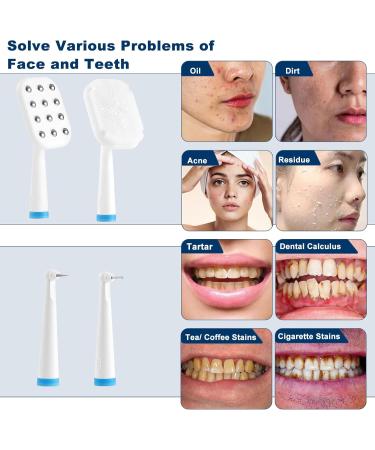 Hotodeal Plaque Remover & Facial Brush - Dental Calculus Cleaner with 4 Heads - Multifunctional Scrubber Kit for Men & Women - International Shipping Available - Buy Online on GoSupps.com